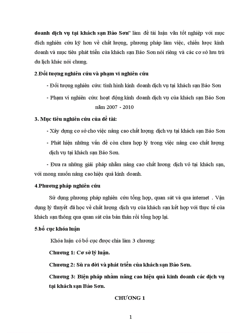 image for page Một số giải pháp nâng cao hiệu quả kinh doanh dịch vụ tại khách sạn Bảo Sơn