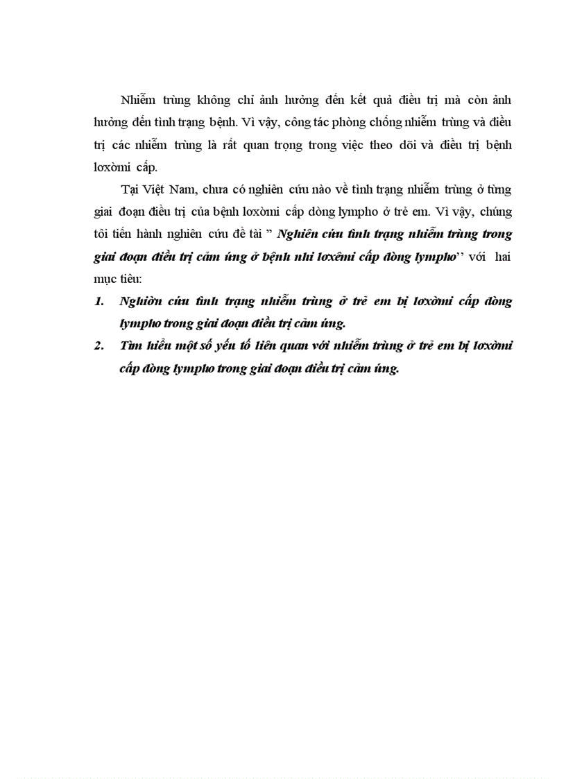 image for page Nghiên cứu tình trạng nhiễm trùng trong giai đoạn điều trị cảm ứng ở bệnh nhi lơxêmi cấp dòng lympho