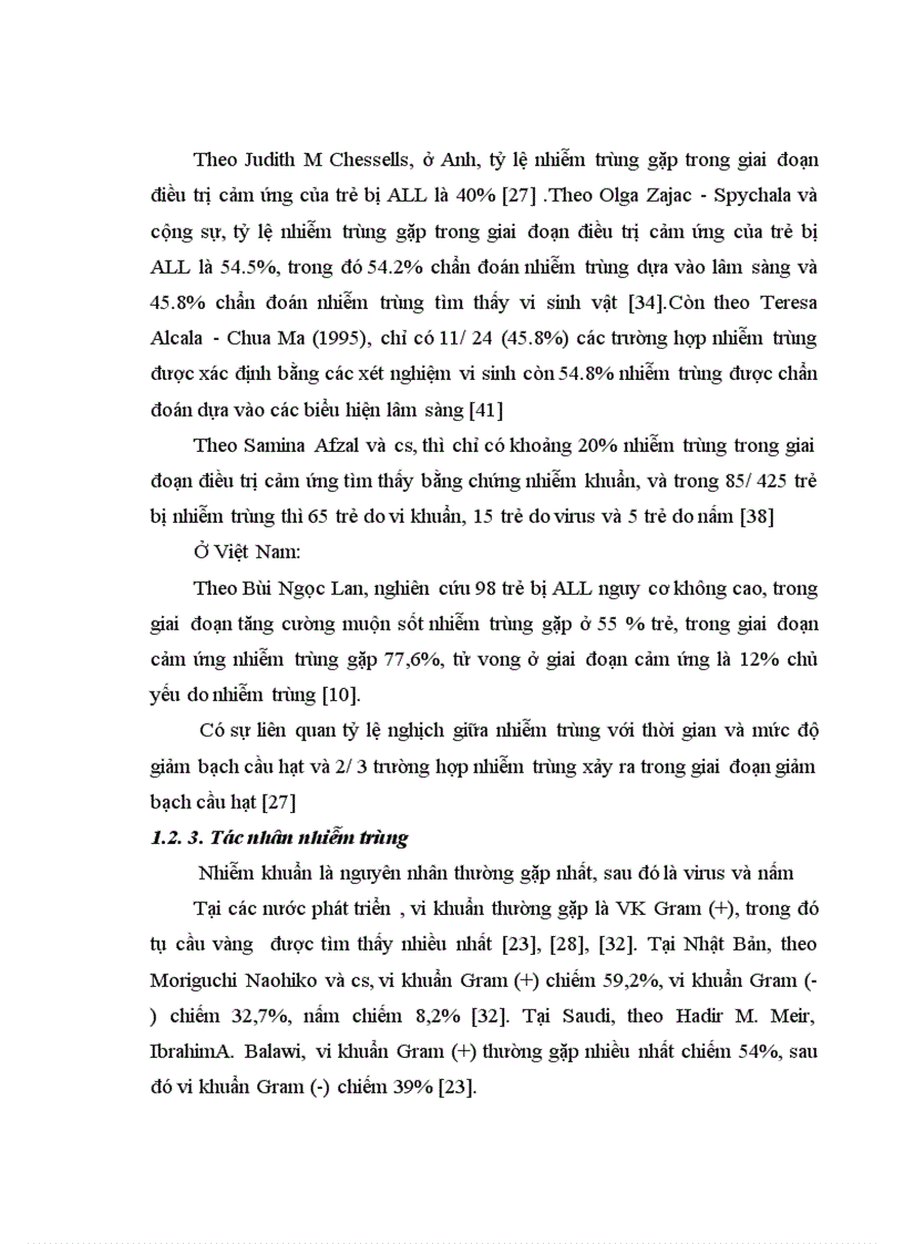 image for page Nghiên cứu tình trạng nhiễm trùng trong giai đoạn điều trị cảm ứng ở bệnh nhi lơxêmi cấp dòng lympho