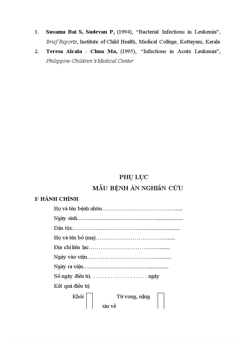 image for page Nghiên cứu tình trạng nhiễm trùng trong giai đoạn điều trị cảm ứng ở bệnh nhi lơxêmi cấp dòng lympho