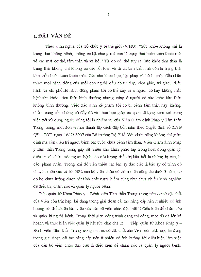 image for page Mô tả thực trạng và một số yếu tố ảnh hưởng đến việc thực hiện quy trình tiếp nhận, điều trị, chăm sóc và quản lý người bệnh tại Viện Giám định Pháp y Tâm thần Trung ương