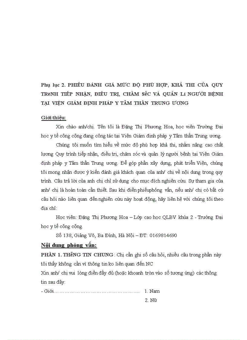 image for page Mô tả thực trạng và một số yếu tố ảnh hưởng đến việc thực hiện quy trình tiếp nhận, điều trị, chăm sóc và quản lý người bệnh tại Viện Giám định Pháp y Tâm thần Trung ương