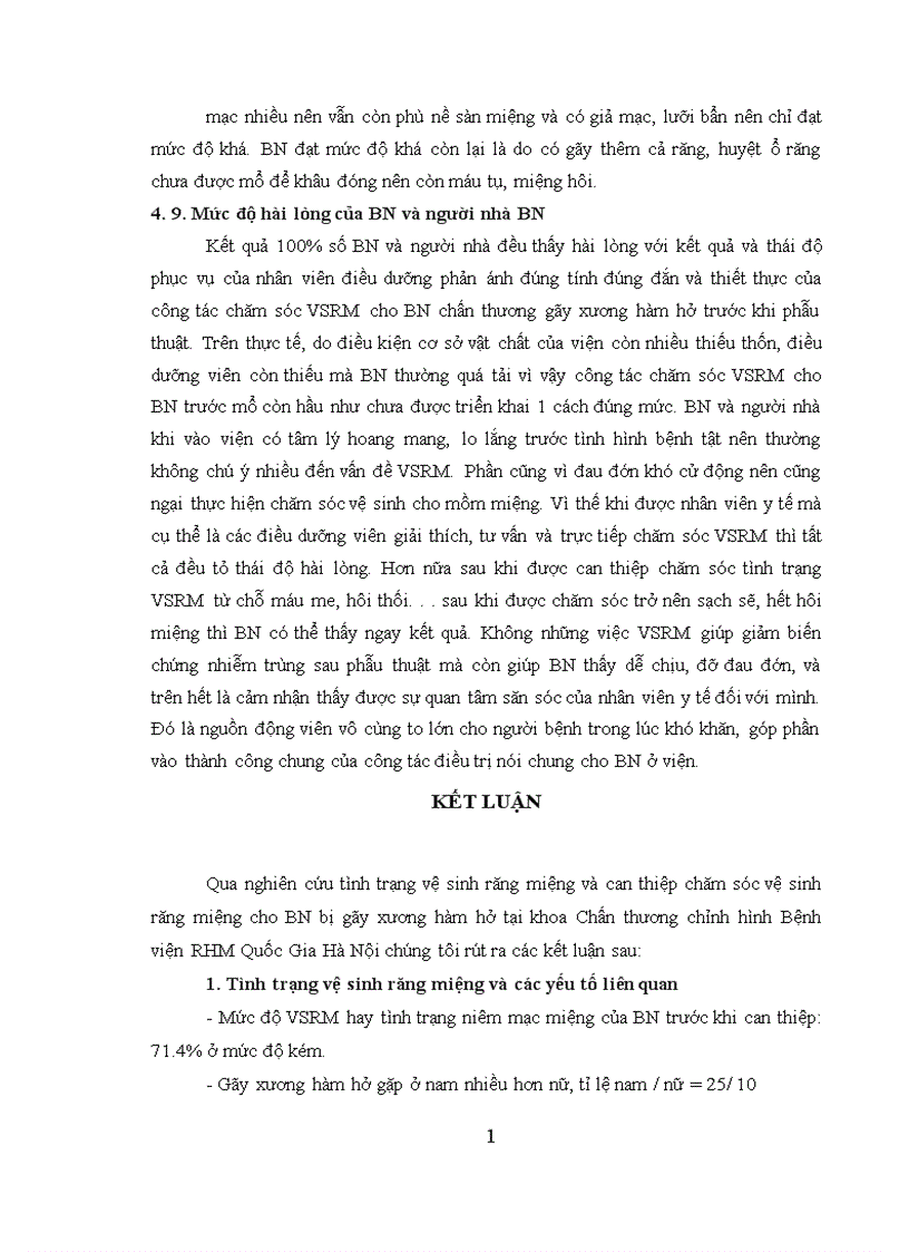 image for page Nhận xét tình trạng vệ sinh răng miệng và đánh giá hiệu quả can thiệp vệ sinh răng miệng cho bệnh nhân gãy xương hàm hở trước phẫu thuật