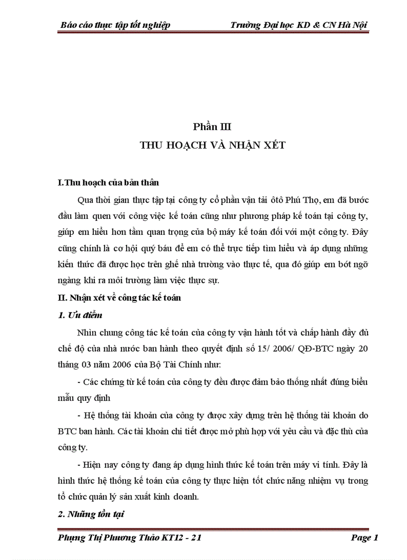 image for page Nghiên cứu tình hình hoạt động kế toán tại Công Ty Cổ Phần Vận Tải Ô tô Phú Thọ