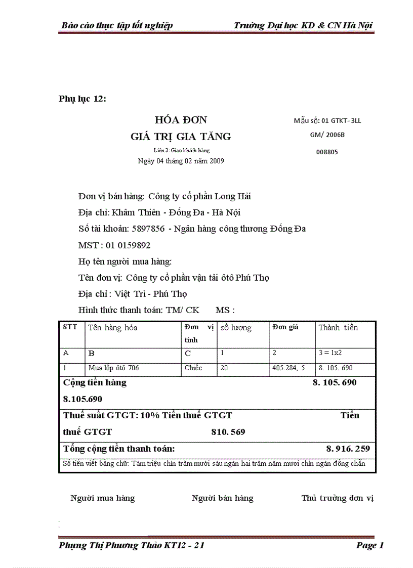 image for page Nghiên cứu tình hình hoạt động kế toán tại Công Ty Cổ Phần Vận Tải Ô tô Phú Thọ