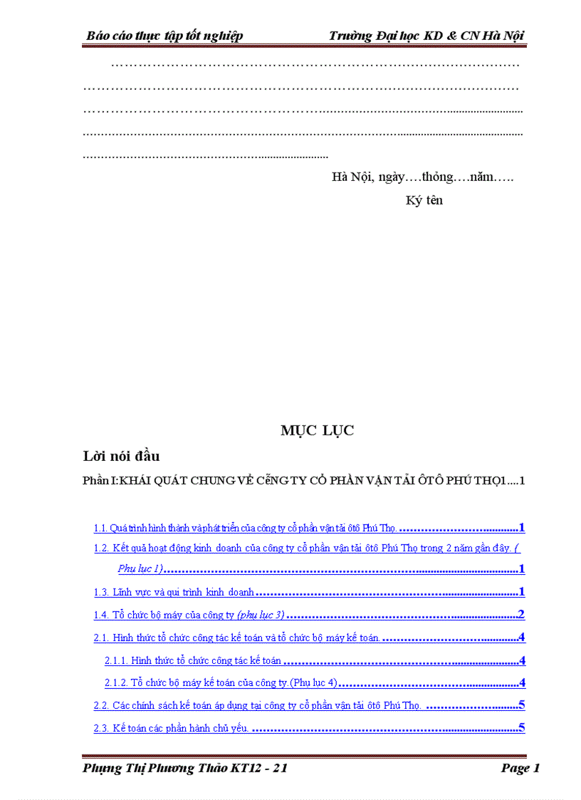 image for page Nghiên cứu tình hình hoạt động kế toán tại Công Ty Cổ Phần Vận Tải Ô tô Phú Thọ