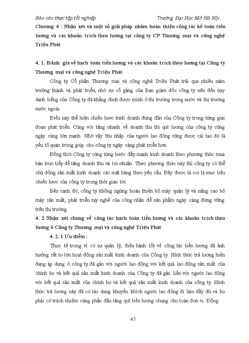 image for page Kế toan tiền lương và các khoản trích theo lương tại Công ty Cổ phần Thương mại và công nghệ Triệu Phát