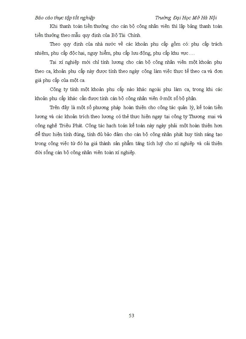 image for page Kế toan tiền lương và các khoản trích theo lương tại Công ty Cổ phần Thương mại và công nghệ Triệu Phát