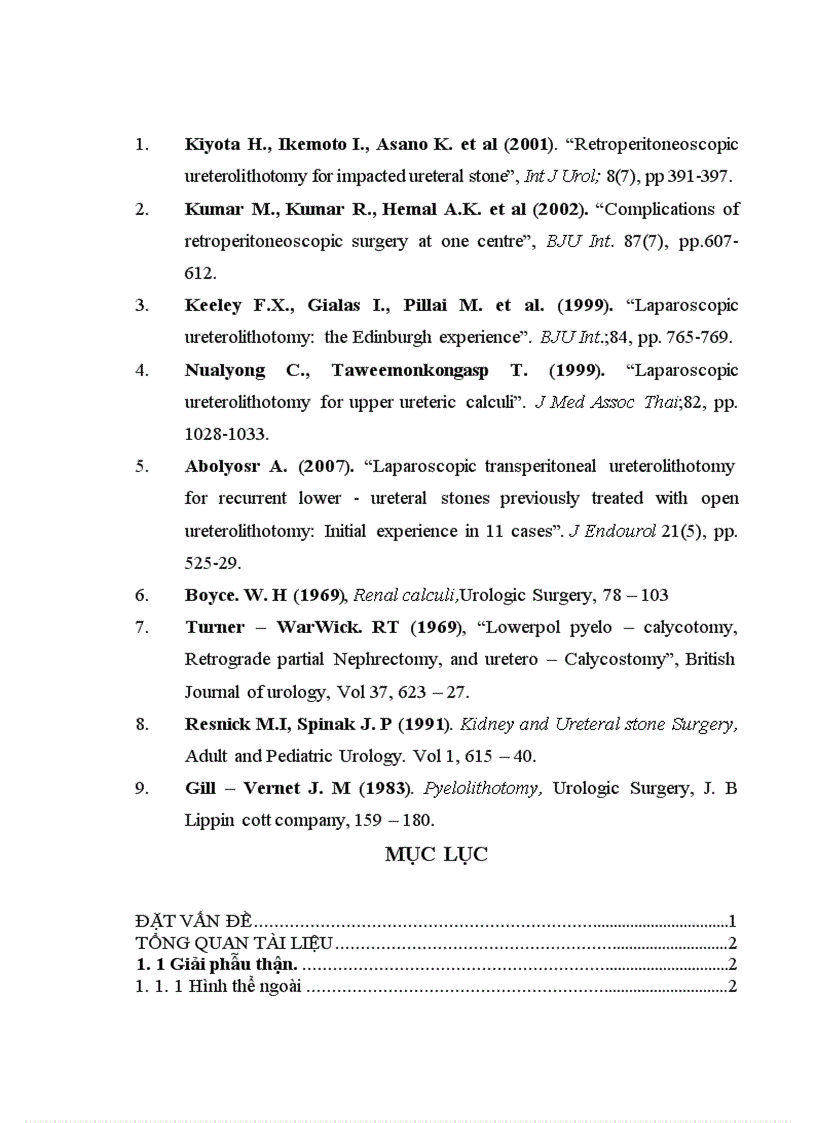 image for page Đánh giá kết quả điều trị sỏi bể thận bằng phẫu thuật nội soi ngoài phúc mạc tại bệnh viện Việt Đức giai đoạn 2006-2010