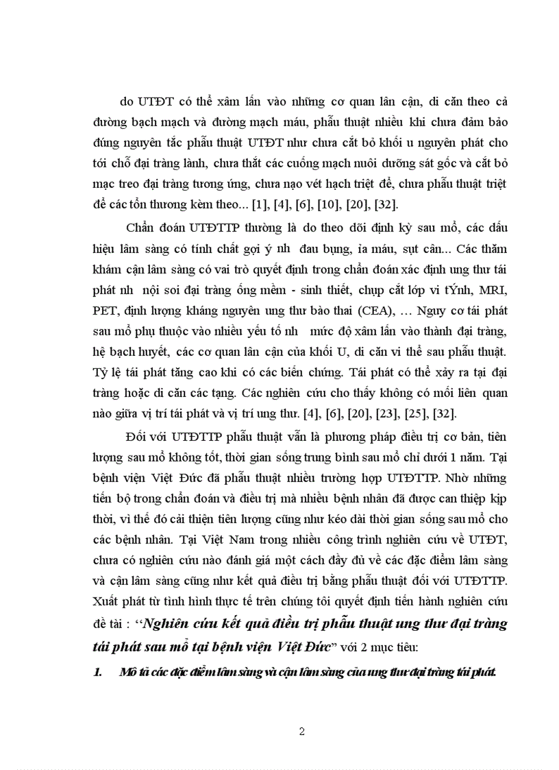 image for page Nghiên cứu kết quả điều trị phẫu thuật ung thư đại tràng tái phát sau mổ tại bệnh viện Việt Đức