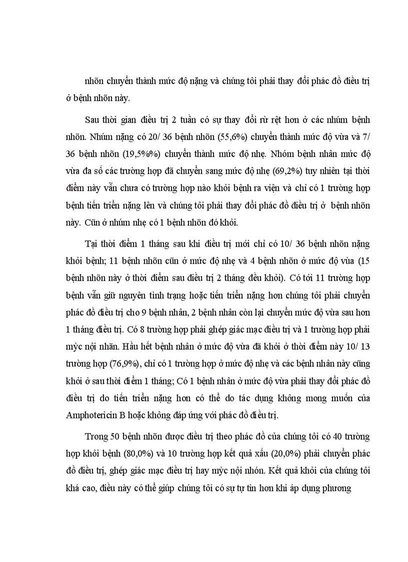 image for page Đánh giá hiệu quả điều trị Viêm loét Giác mạc do nấm bằng phối hợp Amphoterecin B tra tại chỗ và Itraconazole toàn thân