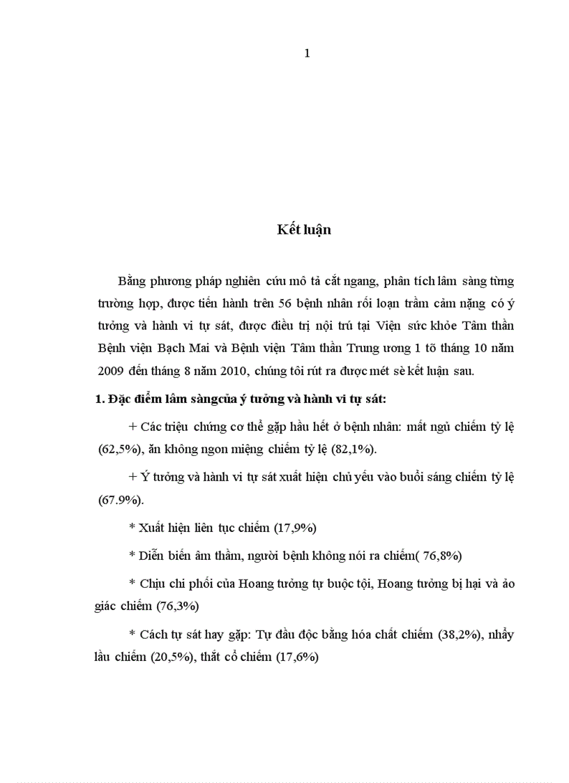 image for page Nghiên cứu ý tưởng và hành vi tự sát ở bệnh nhân rối loạn trầm cảm nặng