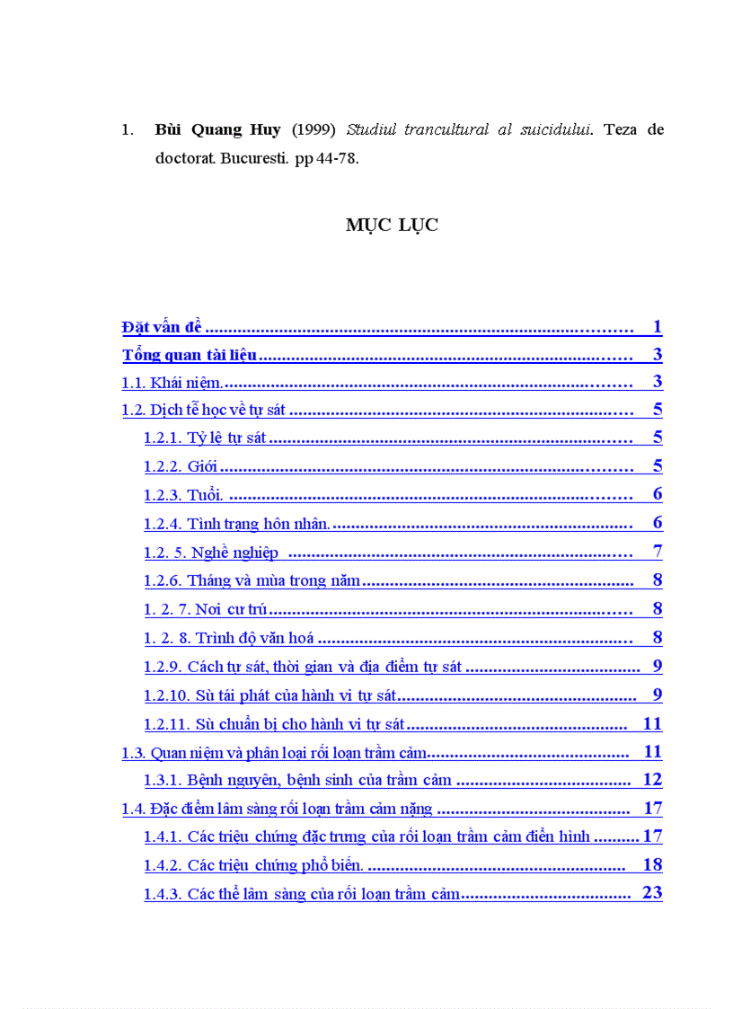 image for page Nghiên cứu ý tưởng và hành vi tự sát ở bệnh nhân rối loạn trầm cảm nặng