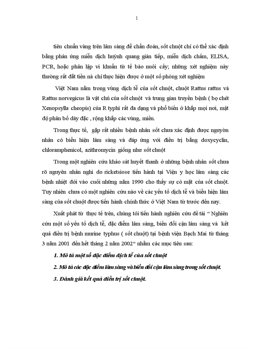 image for page Nghiên cứu một số yếu tố dịch tễ, đặc điểm lâm sàng, biến đổi cận lâm sàng và kết quả điều trị bệnh murine typhus ( sốt chuột) tại bệnh viện Bạch Mai từ tháng 3 năm 2001 đến hết tháng 2 năm 2002