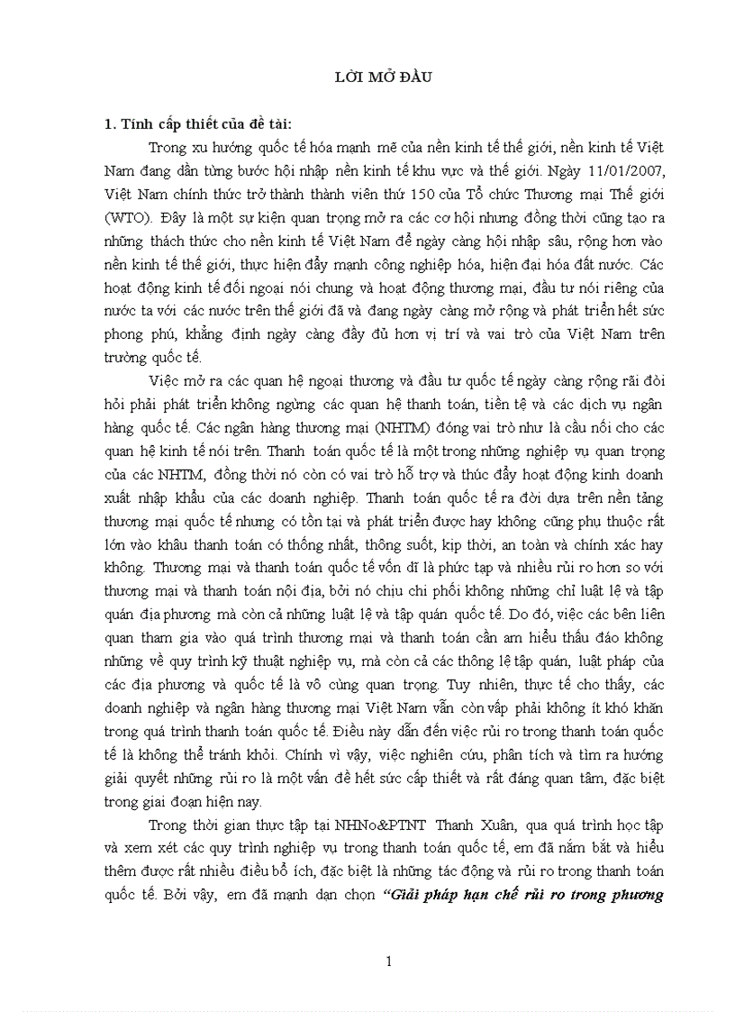 image for page Giải pháp hạn chế rủi ro trong phương thức thanh toán quốc tế tín dụng chứng từ tại ngân hàng nông nghiệp và phát triển nông thôn – chi nhánh thanh xuân