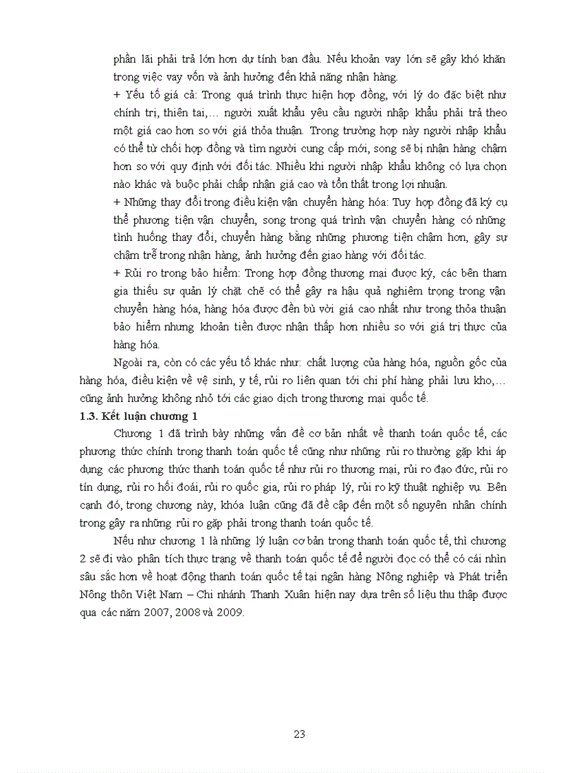 image for page Giải pháp hạn chế rủi ro trong phương thức thanh toán quốc tế tín dụng chứng từ tại ngân hàng nông nghiệp và phát triển nông thôn – chi nhánh thanh xuân