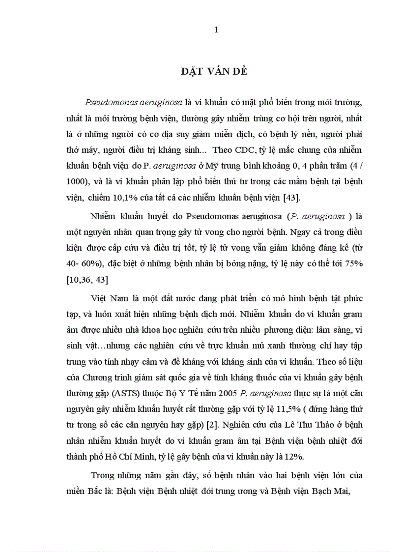 image for page Đặc điểm lâm sàng và kết quả điều trị nhiễm khuẩn huyết do Pseudomonas aeruginosa tại Bệnh Viện Bạch Mai và Bệnh viện Bệnh Nhiệt đới trung ương năm 2009- 2011