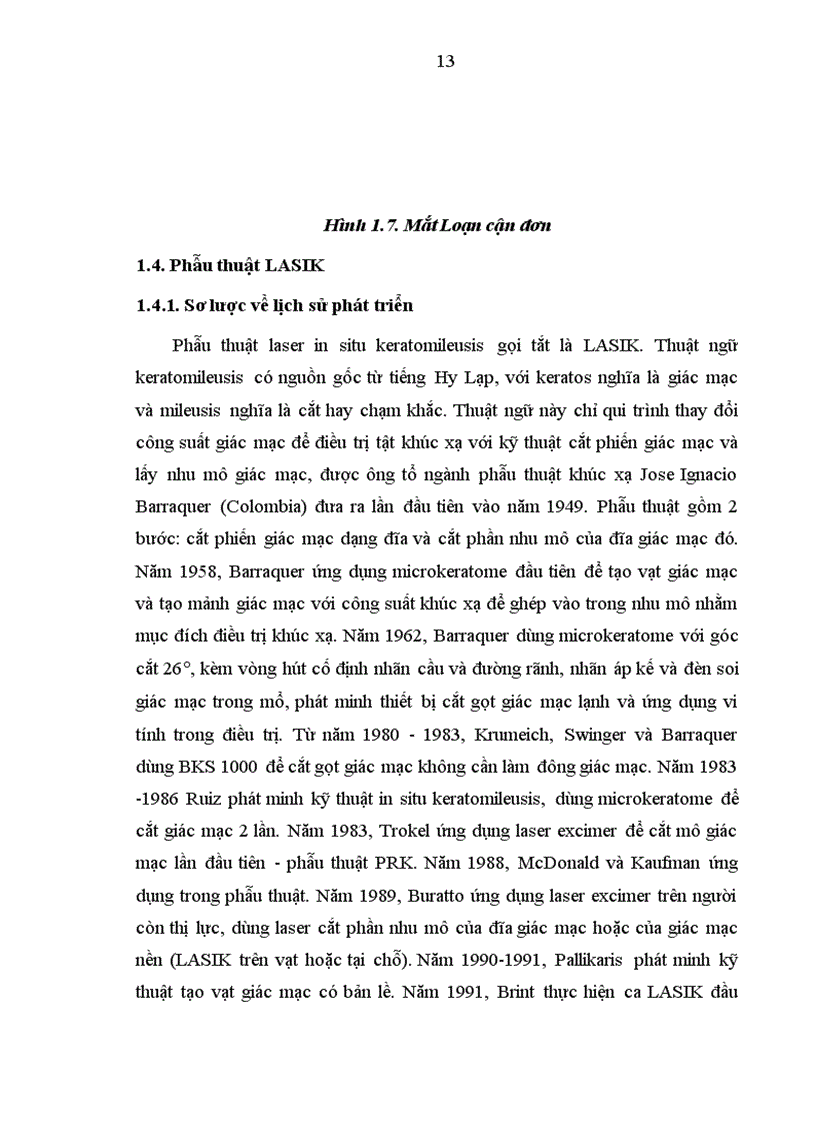 image for page Nghiên cứu sự thay đổi thị lực và khúc xạ sau phẫu thuật Lasik và một số yếu tố liên quan