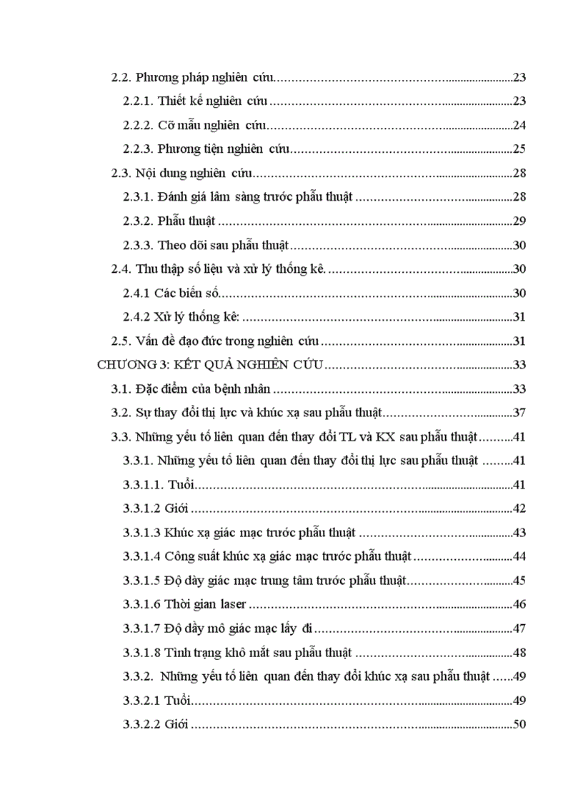 image for page Nghiên cứu sự thay đổi thị lực và khúc xạ sau phẫu thuật Lasik và một số yếu tố liên quan