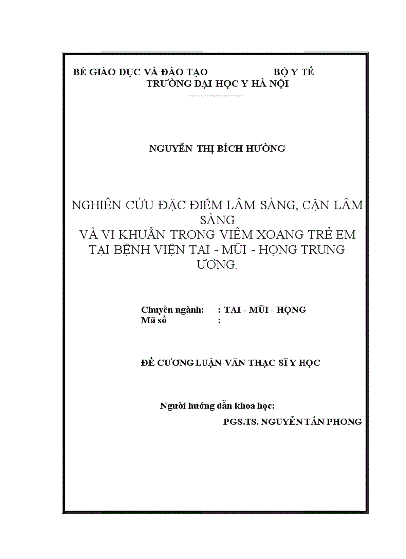 image for page Nghiên cứu đặc điểm lâm sàng, cận lâm sàng của viêm xoang nhiễm khuẩn ở trẻ em.