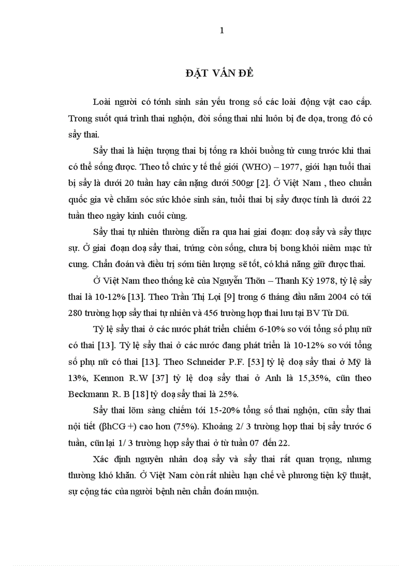 image for page Đánh giá kết quả điều trị doạ sẩy thai trong 3 tháng đầu thai nghén tại Bệnh viện PSTƯ từ tháng 01 đến tháng 06 năm 2009.