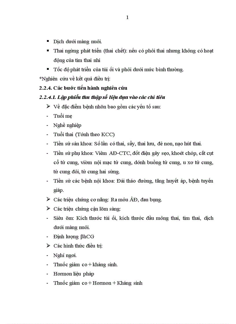 image for page Đánh giá kết quả điều trị doạ sẩy thai trong 3 tháng đầu thai nghén tại Bệnh viện PSTƯ từ tháng 01 đến tháng 06 năm 2009.