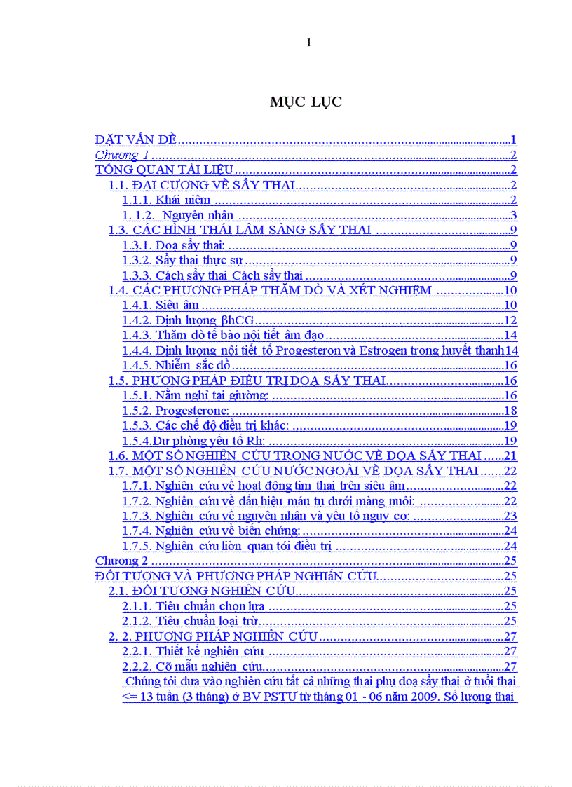 image for page Đánh giá kết quả điều trị doạ sẩy thai trong 3 tháng đầu thai nghén tại Bệnh viện PSTƯ từ tháng 01 đến tháng 06 năm 2009.