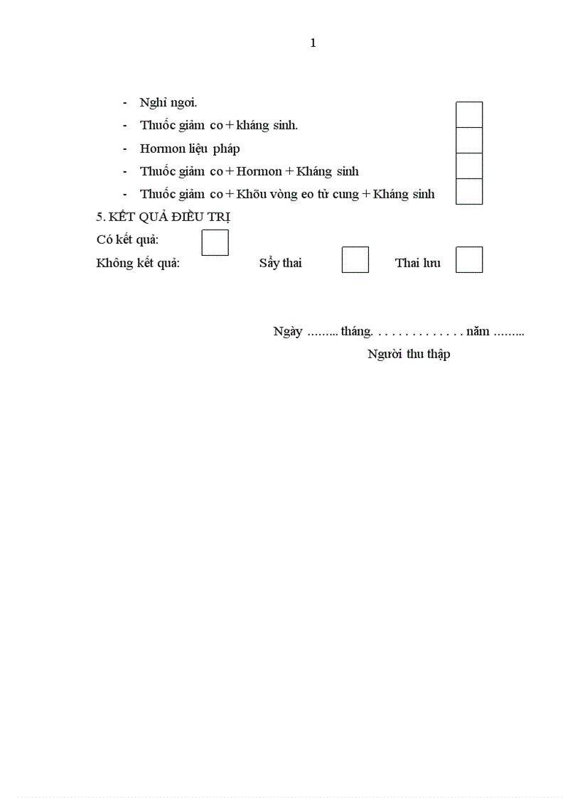 image for page Đánh giá kết quả điều trị doạ sẩy thai trong 3 tháng đầu thai nghén tại Bệnh viện PSTƯ từ tháng 01 đến tháng 06 năm 2009.