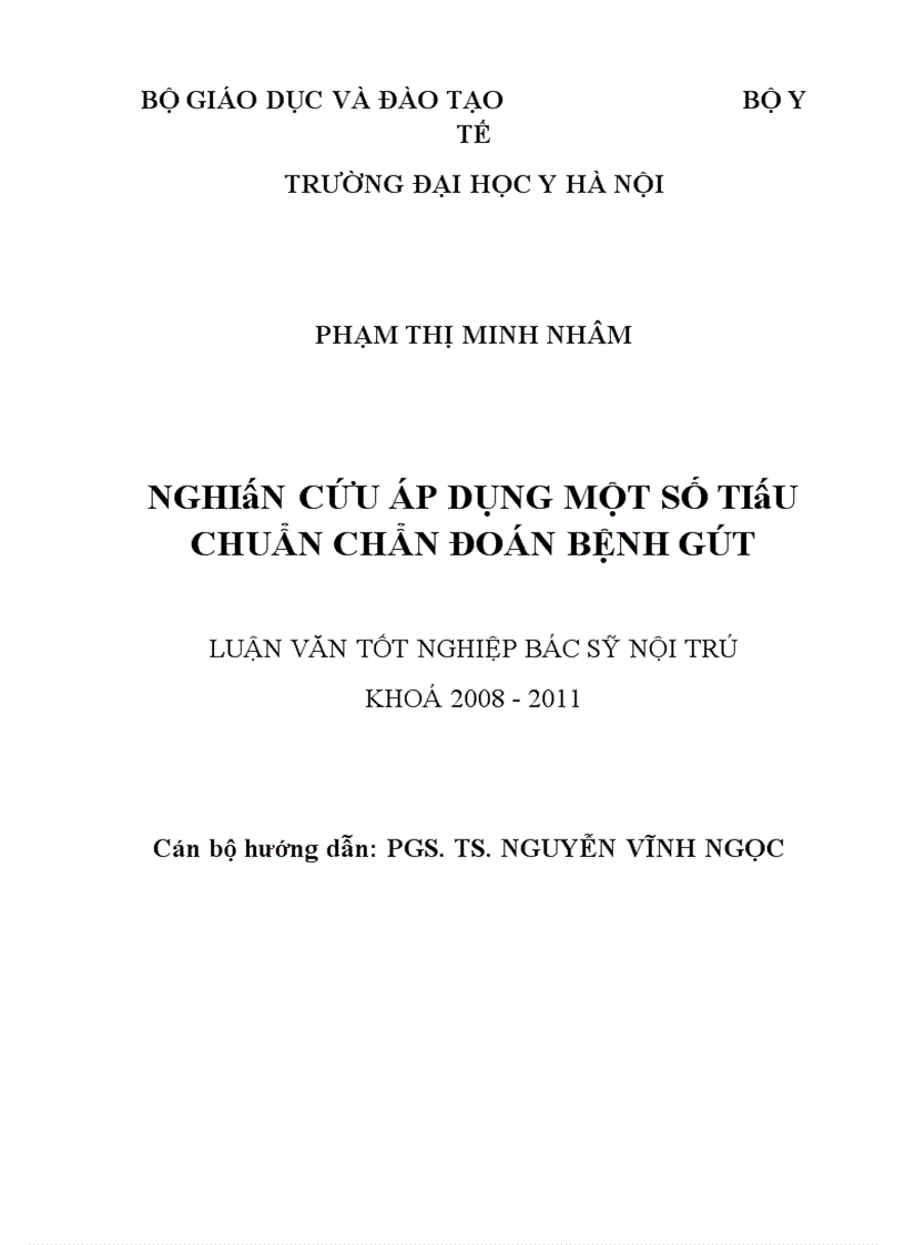 image for page Nghiên cứu một số tiêu chuẩn chẩn đoán bệnh gút