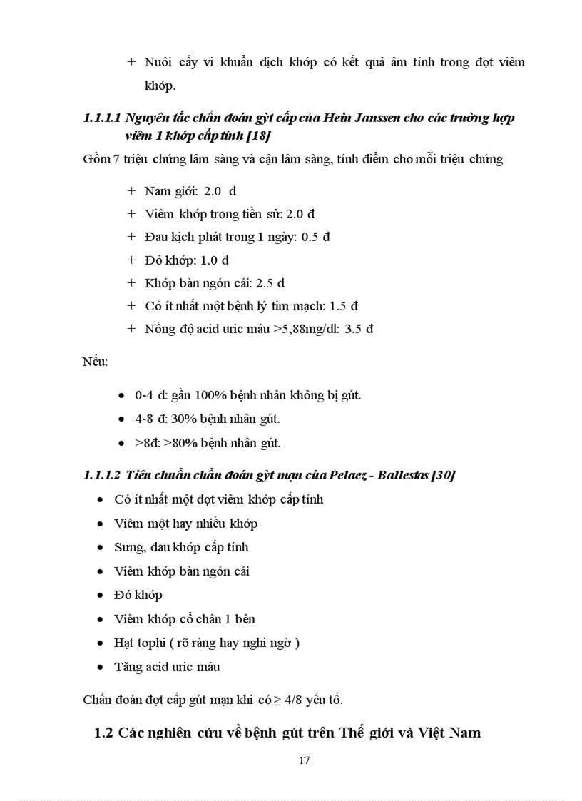 image for page Nghiên cứu một số tiêu chuẩn chẩn đoán bệnh gút