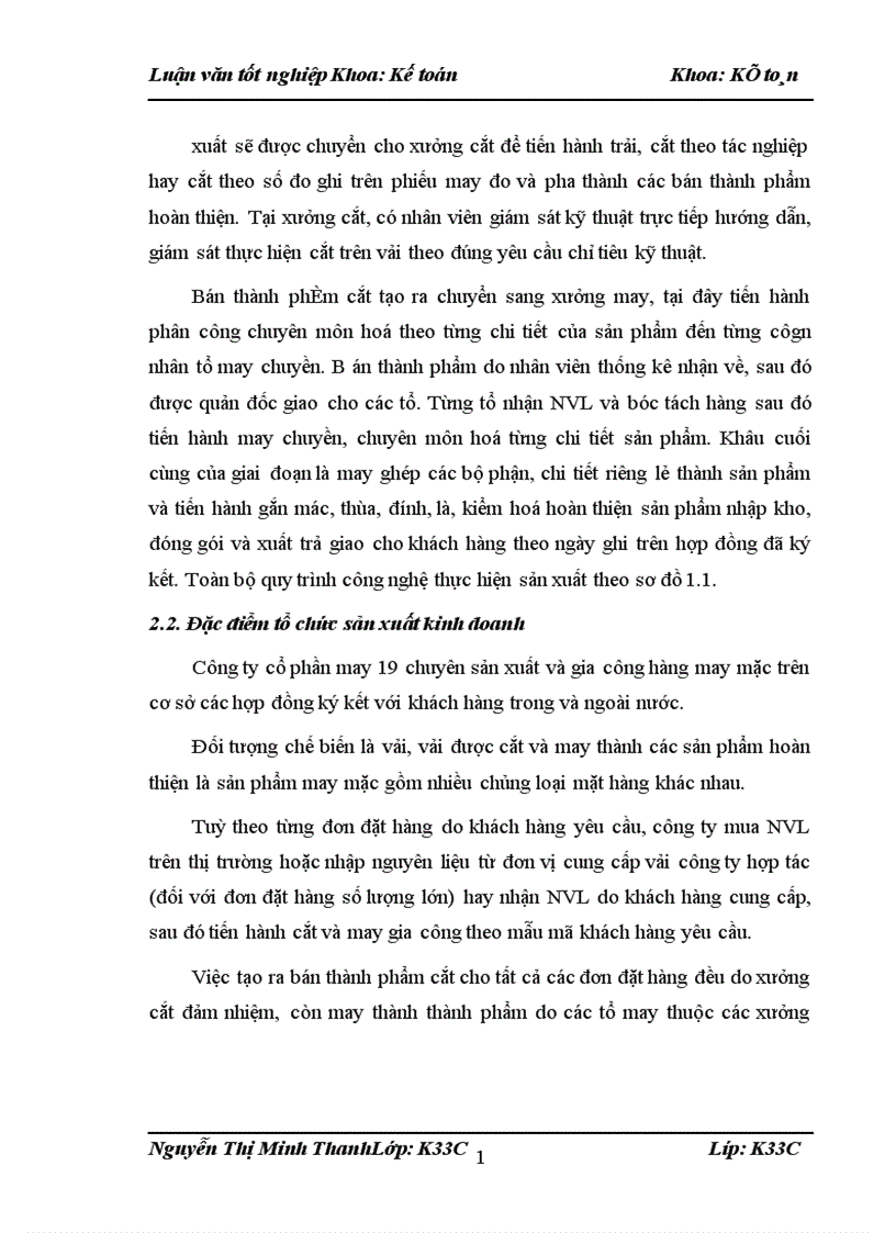 image for page Tổ chức công tác kế toán chi phí sản xuất và tính giá thành sản phẩm tại công ty cổ phần may 19 Hà Nội - 2009
