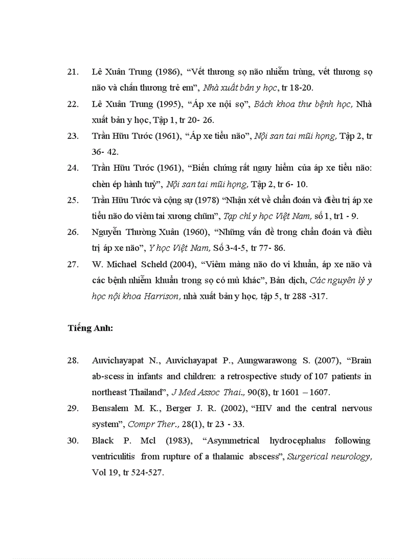 image for page Nhận xét về kết quả điều trị áp xe não tại Bệnh viện Nhi Trung Ương từ năm 2004 - 2009.