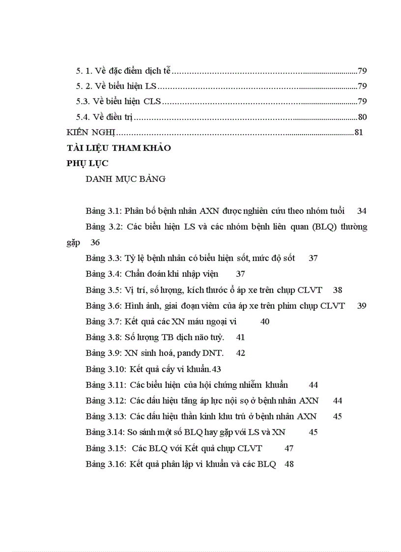 image for page Nhận xét về kết quả điều trị áp xe não tại Bệnh viện Nhi Trung Ương từ năm 2004 - 2009.