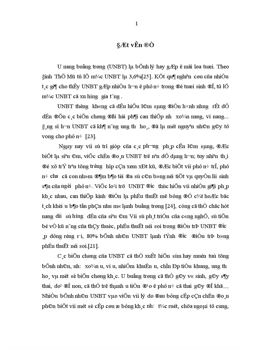 image for page Đánh giá tình hình điều trị khối u buồng trứng tại Bệnh viện Trung ương Huế năm 2001