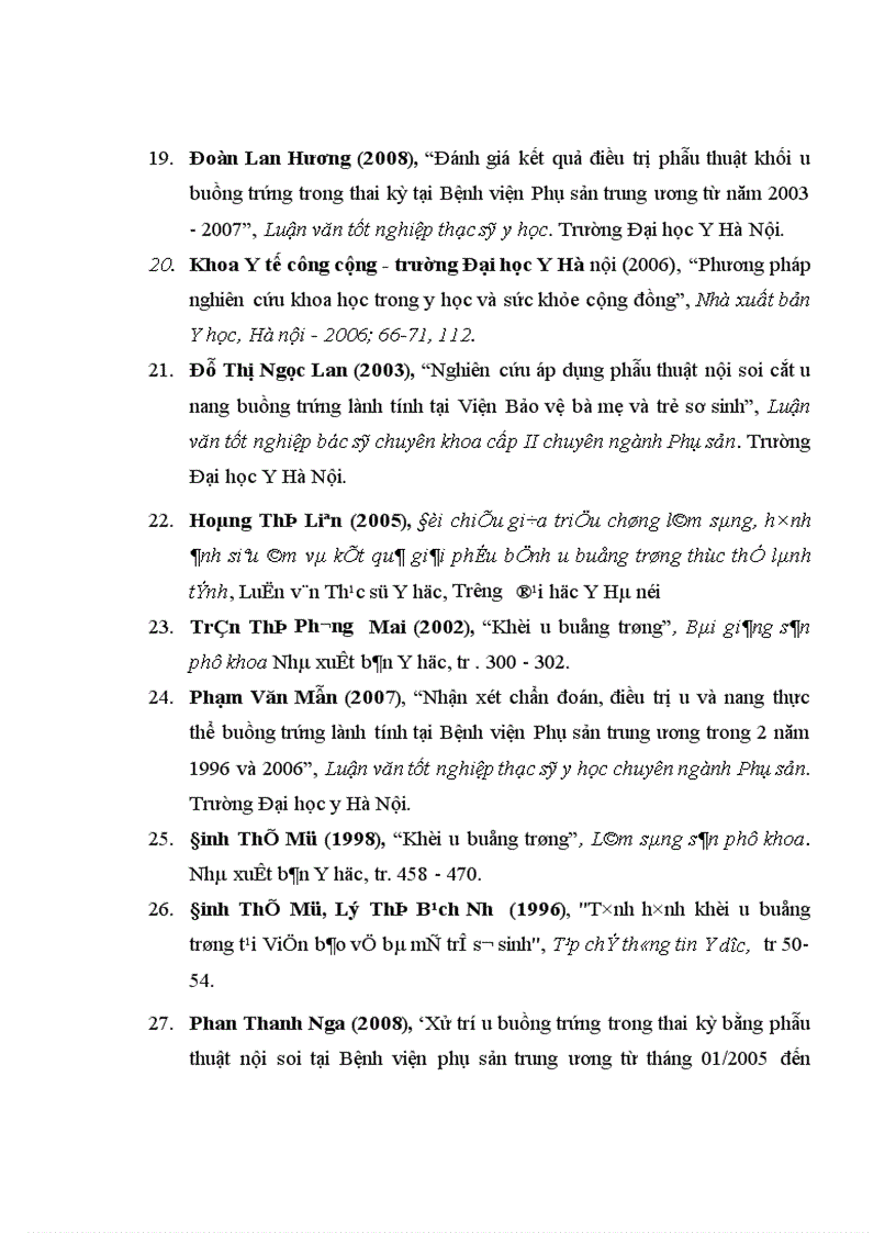 image for page Đánh giá tình hình điều trị khối u buồng trứng tại Bệnh viện Trung ương Huế năm 2001