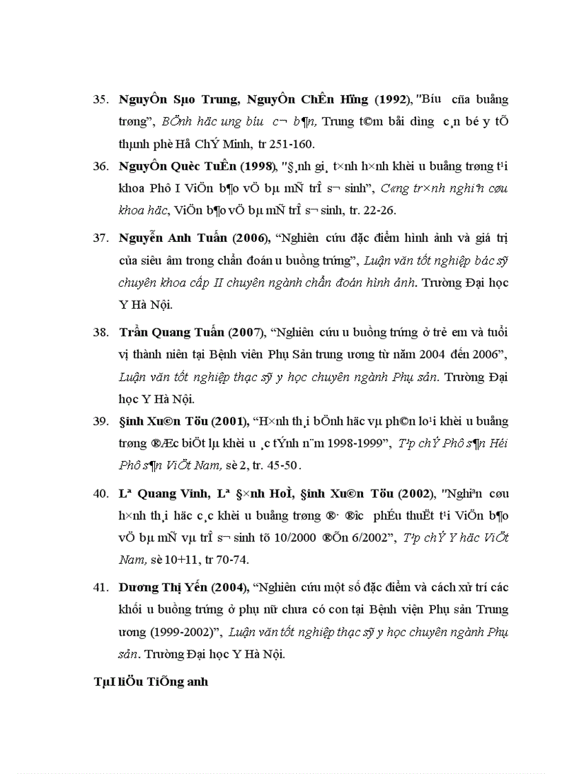 image for page Đánh giá tình hình điều trị khối u buồng trứng tại Bệnh viện Trung ương Huế năm 2001