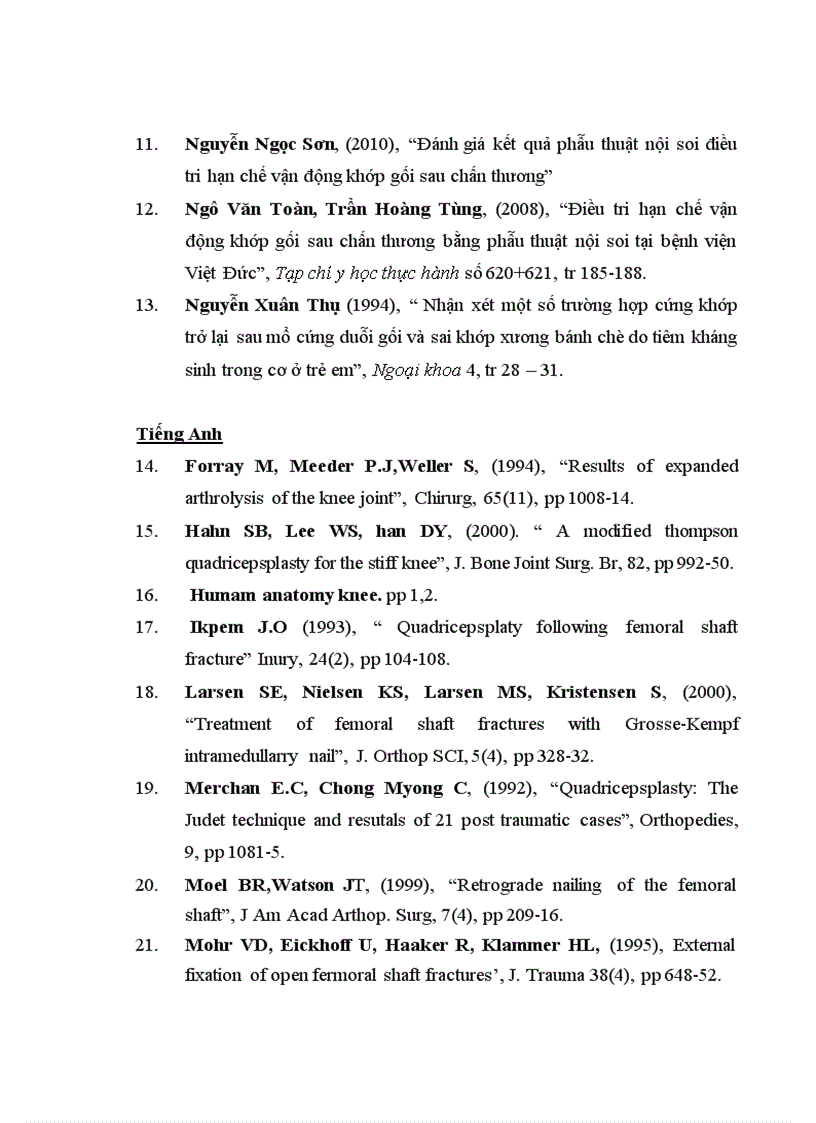 image for page Đánh giá kết quả phẫu thuật cứng gối tư thế duỗi sau chấn thương tại bệnh viện Việt Đức