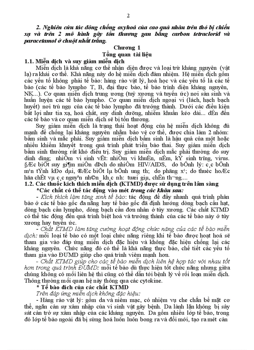image for page Tác dụng chống oxyhoá của cao quả nhàu trên thỏ bị chiếu xạ và trên 2 mô hình gây tổn thương gan bằng carbon tetraclorid và paracetamol ở chuột nhắt trắng