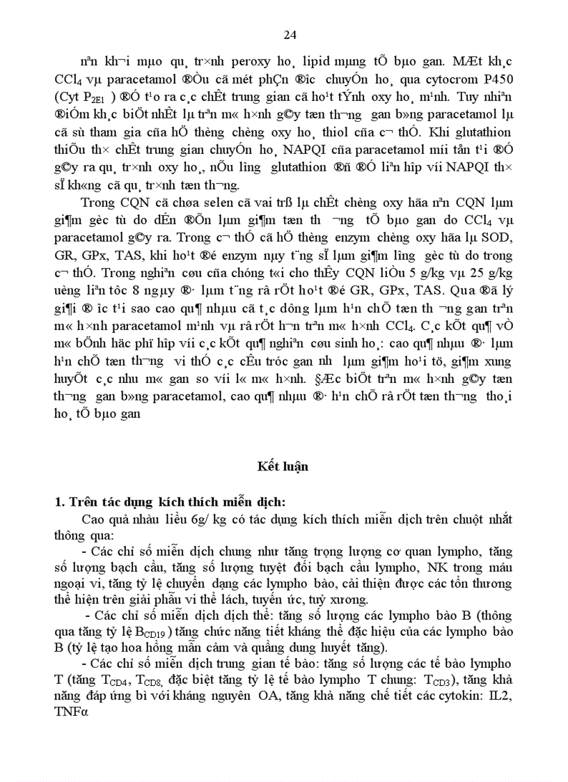 image for page Tác dụng chống oxyhoá của cao quả nhàu trên thỏ bị chiếu xạ và trên 2 mô hình gây tổn thương gan bằng carbon tetraclorid và paracetamol ở chuột nhắt trắng