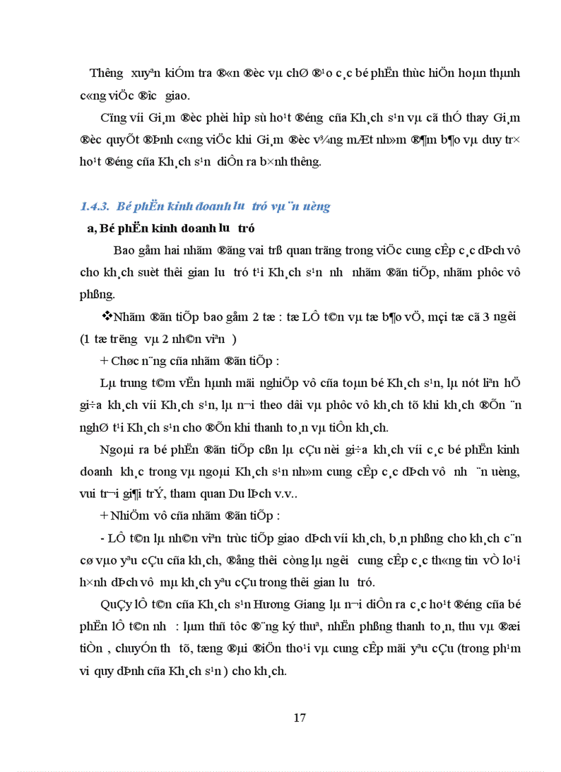 image for page Thực trạng tổ chức hoạt động kinh doanh lưu trú của khách sạn Hương Giang