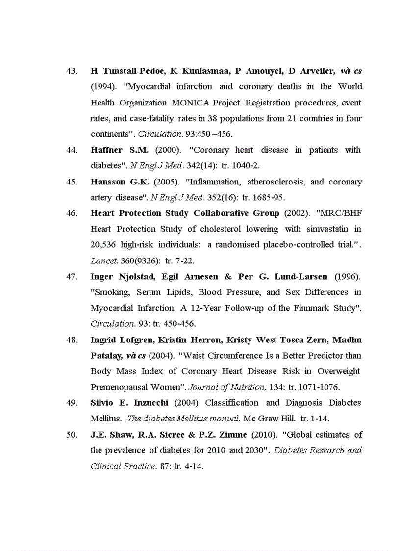 image for page Nghiên cứu vai trò của thang điểm Framingham trong đánh giá nguy cơ bệnh mạch vành ở bệnh nhân đái tháo đường týp 2
