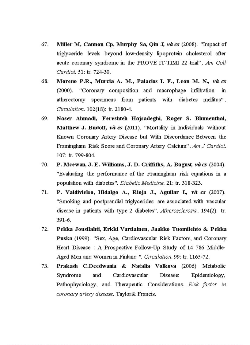 image for page Nghiên cứu vai trò của thang điểm Framingham trong đánh giá nguy cơ bệnh mạch vành ở bệnh nhân đái tháo đường týp 2