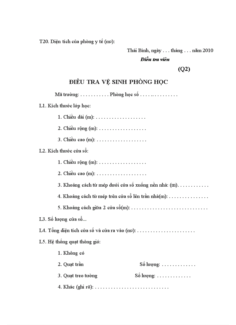 image for page Đánh giá điều kiện vệ sinh và một số bệnh tật ở học sinh tại các trường trung học cơ sở tỉnh Thái Bình năm 2010