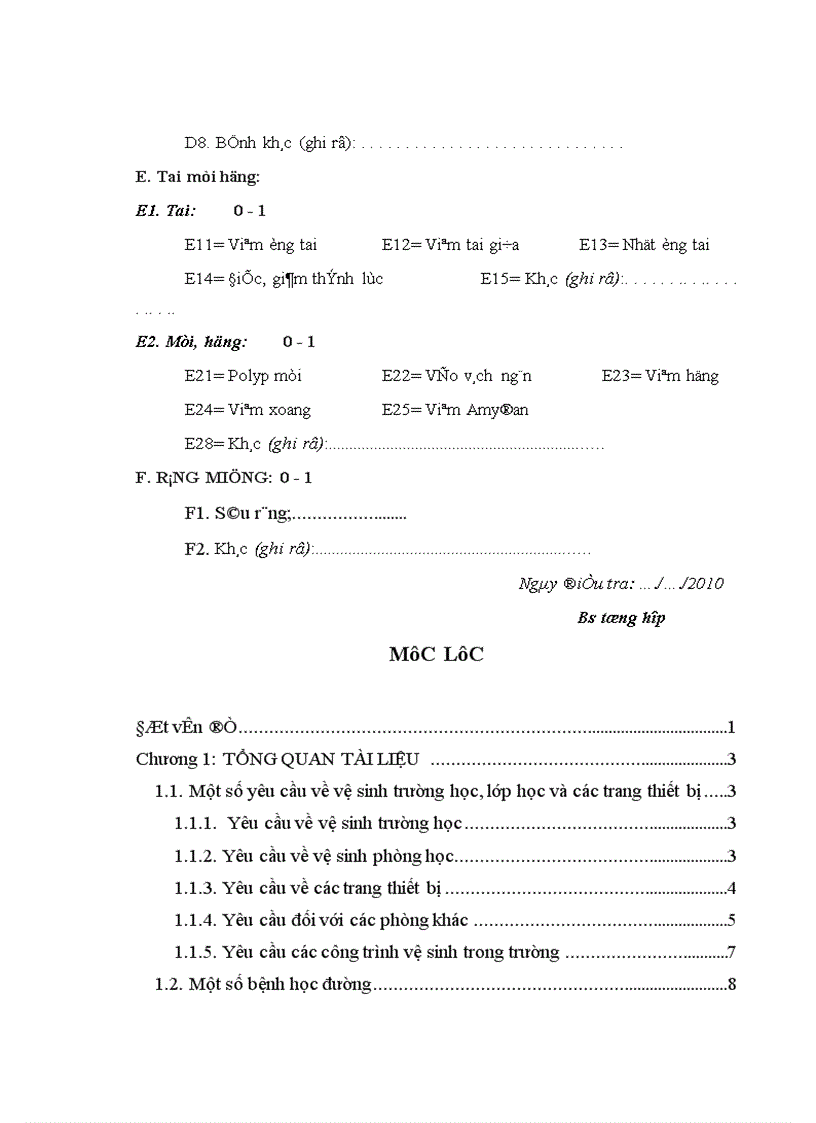 image for page Đánh giá điều kiện vệ sinh và một số bệnh tật ở học sinh tại các trường trung học cơ sở tỉnh Thái Bình năm 2010