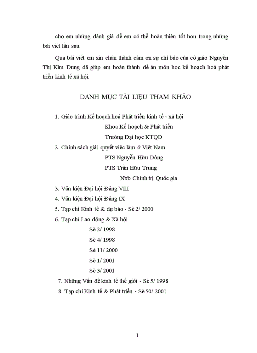 image for page Kế hoạnh lao động và việc làm và những giải pháp giải quyết việc làm trong thời kỳ kế hoạch 5 năm 2001ưư- 2005 ở Việt Nam