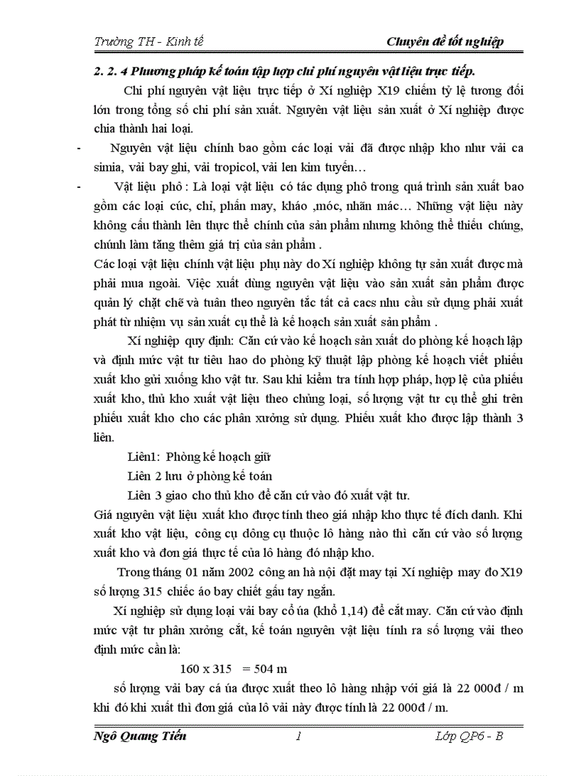 image for page Tổ chức công tác kế toán tập hợp chi phí sản xuất và tính giá thành sản phẩm ở xí nghiệp may đo X19