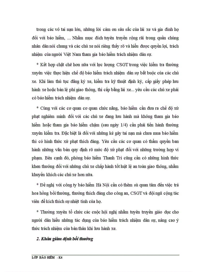 image for page Thực tế triển khai nghiệp vụ bảo hiểm trách nhiệm dân sự của chủ xe cơ giới đối với người thứ ba ở phòng bảo hiểm huyện Thanh Trì - Hà Nội