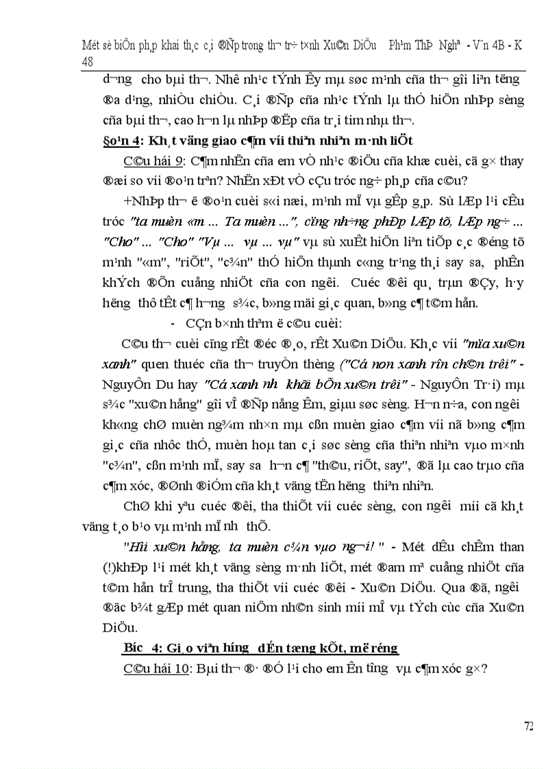 image for page Một số biện pháp khai thác cái đẹp trong thơ trữ tình xuân diệu dạy ở trường THPT hiện nay