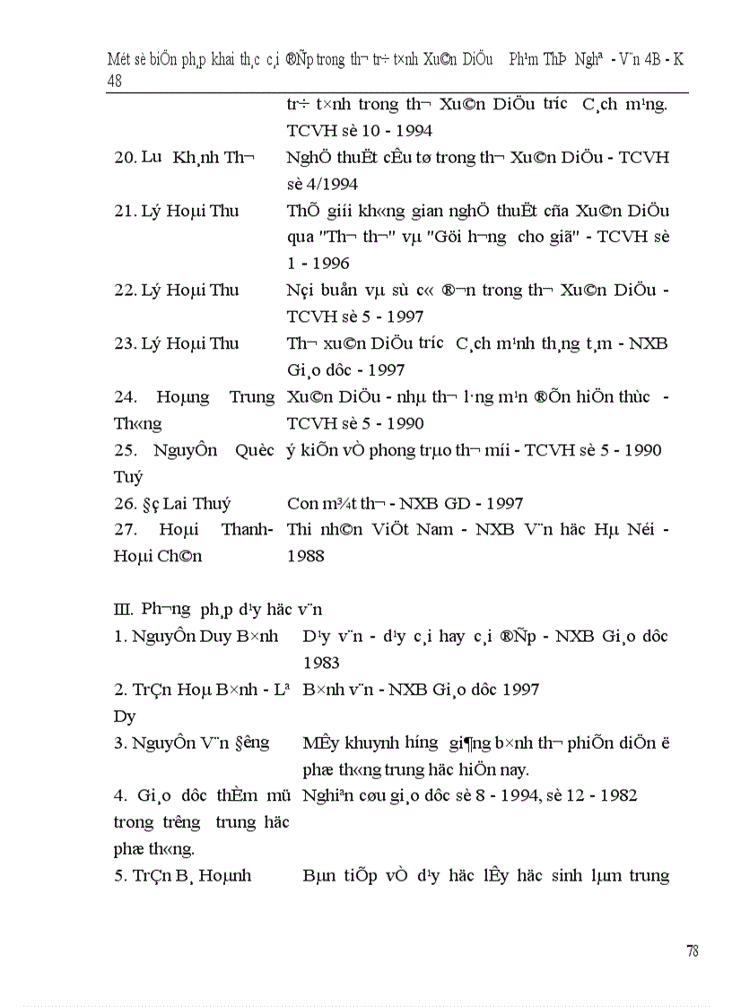 image for page Một số biện pháp khai thác cái đẹp trong thơ trữ tình xuân diệu dạy ở trường THPT hiện nay