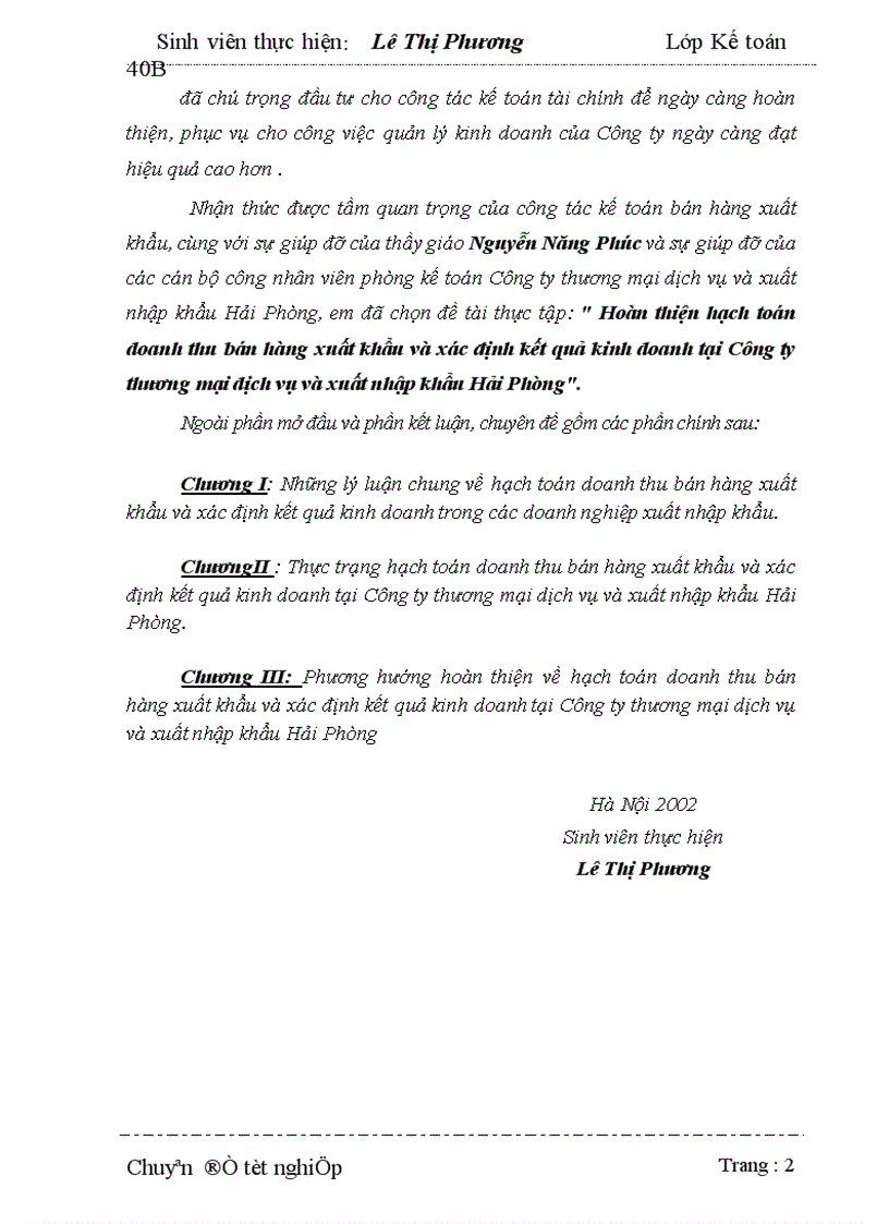 image for page Hoàn thiện hạch toán doanh thu bán hàng xuất khẩu và xác định kết quả kinh doanh tại Công ty thương mại dịch vụ và xuất nhập khẩu Hải Phòng